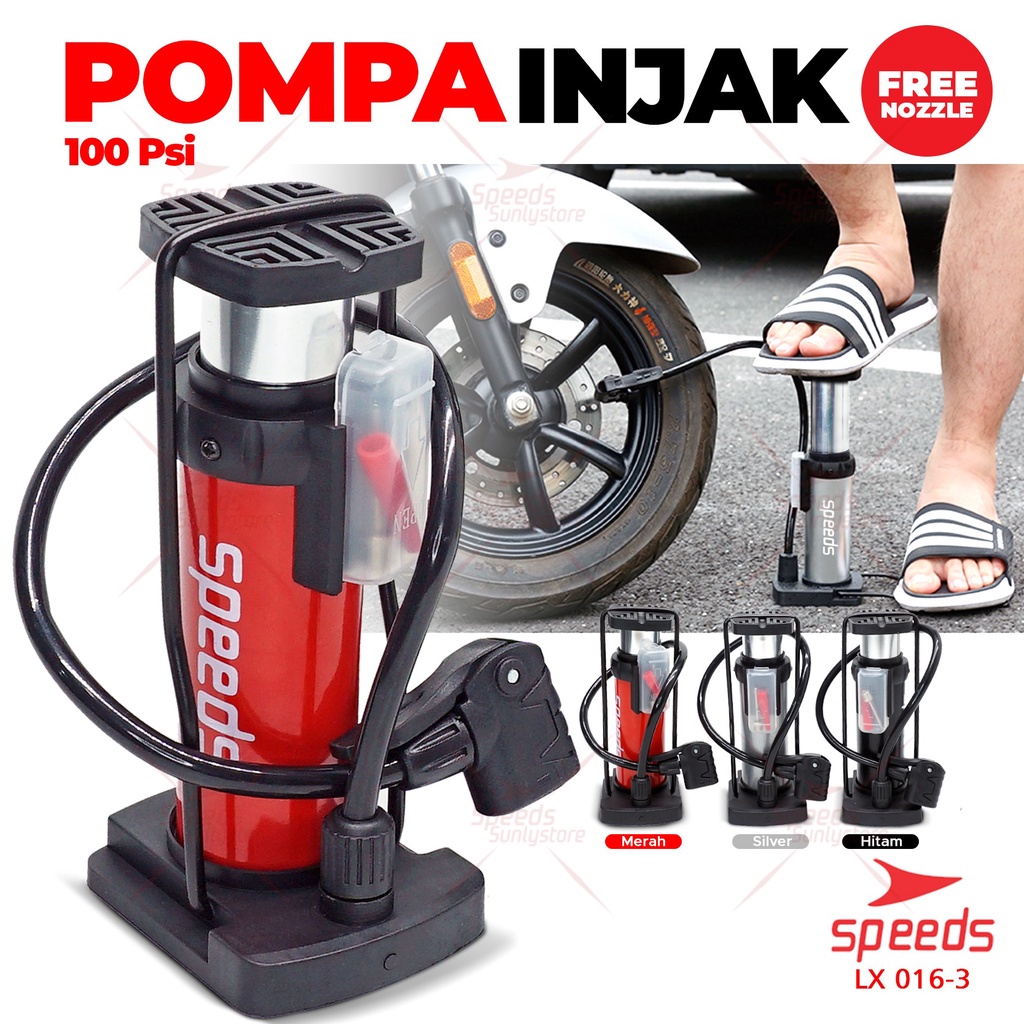 SPEEDS Pompa Angin Jarum Manual Bola Basket Sepak Futsal Volly Pump Ball 016-3