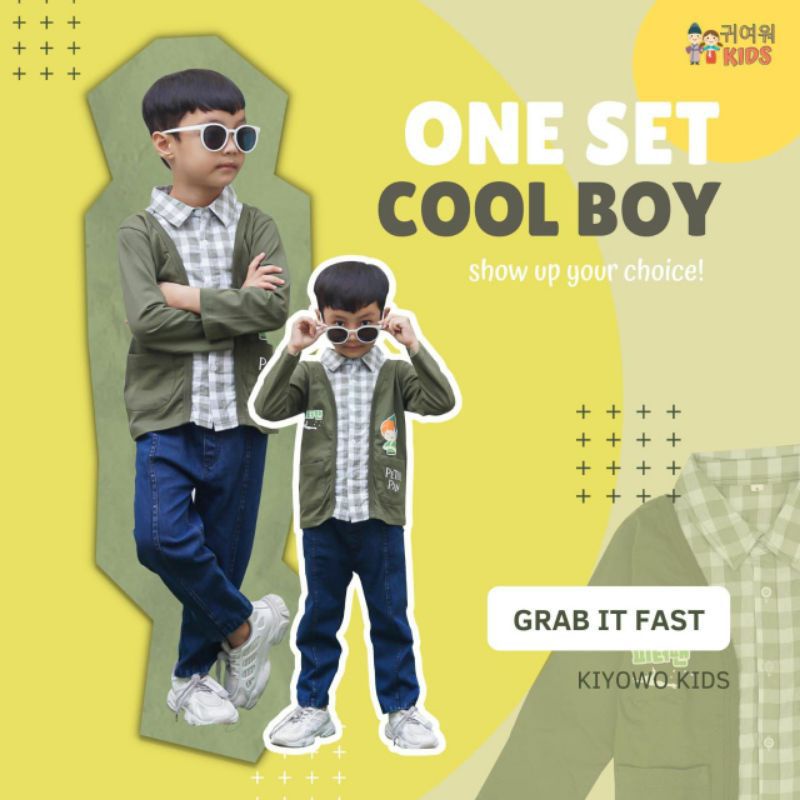 Afsheenastore Set Cool Boy By Kiyowo / Ready Size 10