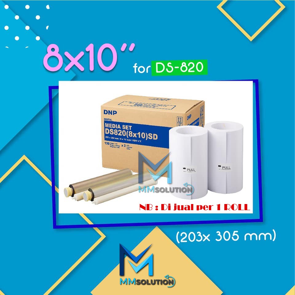 DNP Media DS820 8X10 (Paper + Ribbon) @130 lembar - DNP FOTOLUSIO