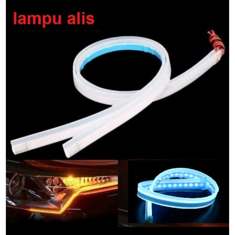 Lampu Alis LED DRL Lampu Runing Turning Mata Headlamp Mobil Lampu Depan Kepala Motor Sein 12V