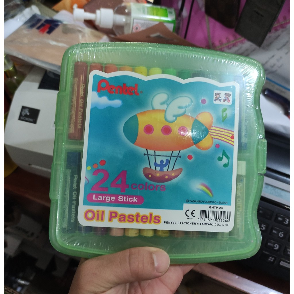 

crayon pentel large stick 24 warna ghtp 24 box plastik