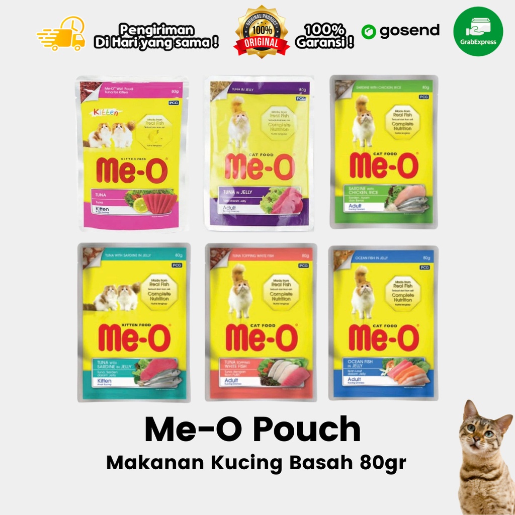 Makanan Kucing Basah Wet Food MEO Pouch All Stage 80gr