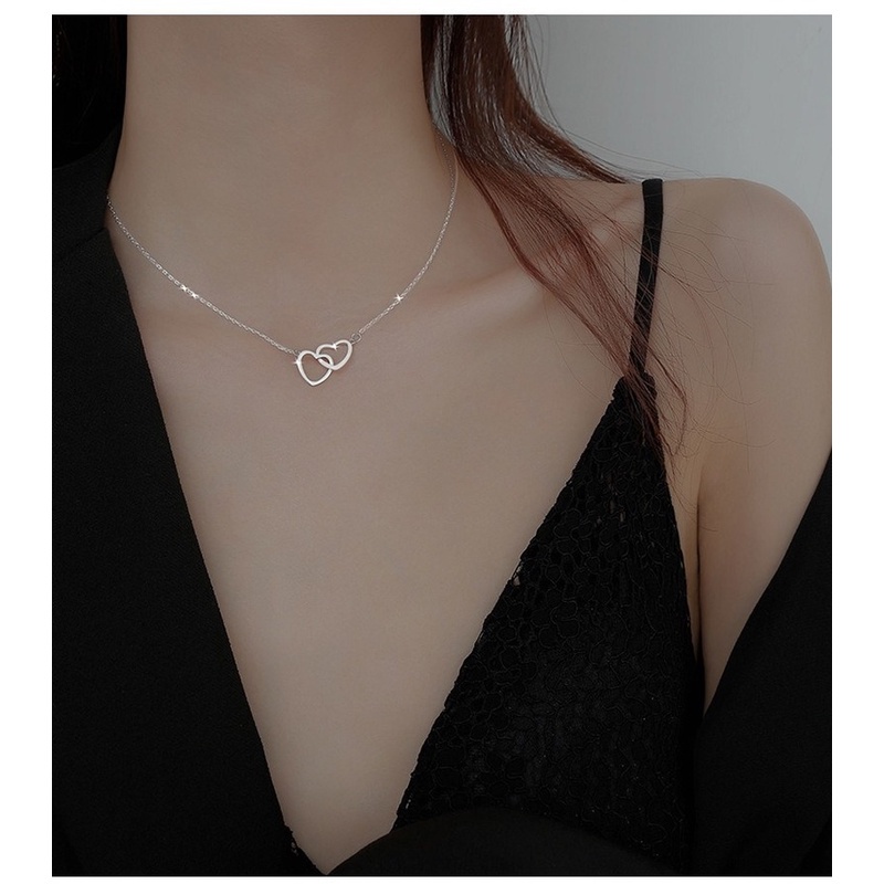 Double Ring Heart-Shaped Simple Fashion Necklace