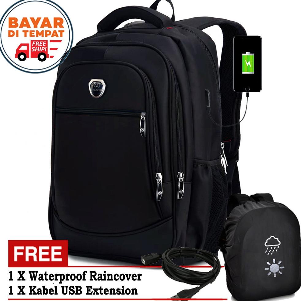 4.4 Super Gratis Ongkir Polo Fox Ori P182 Tas Ransel Import Backpack Pria Usb Charger Tas Pria Polo 