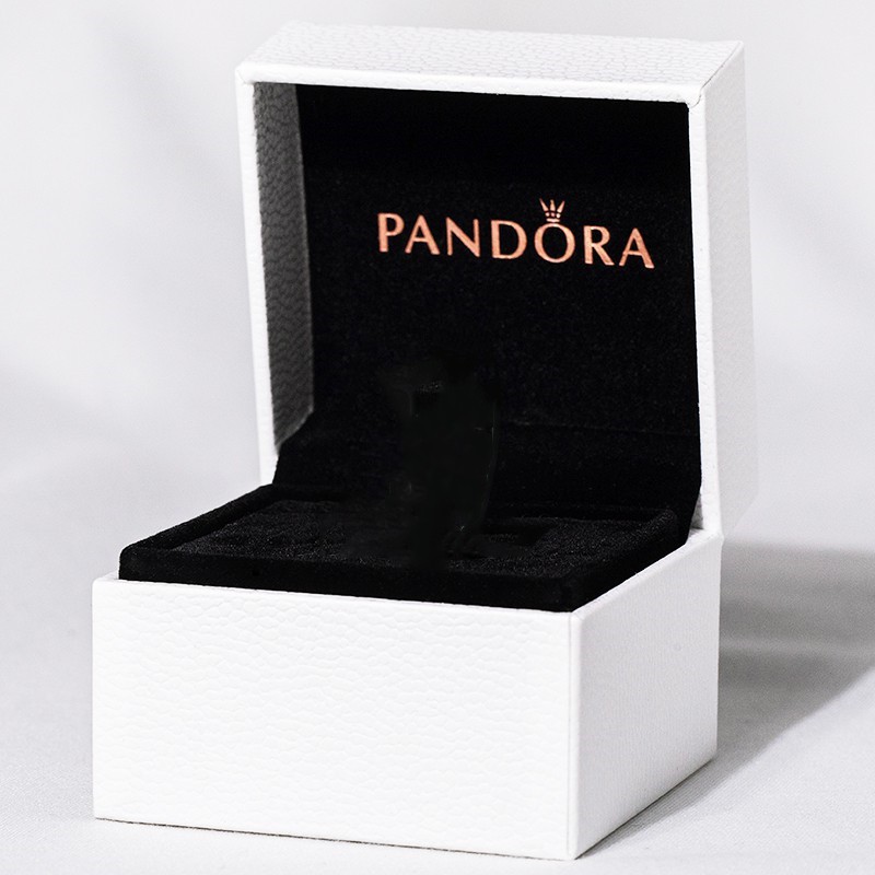 Pandora Cincin Lapis Emas 14K Hias Zircon AAA Dengan Kotak Untuk Pernikahan