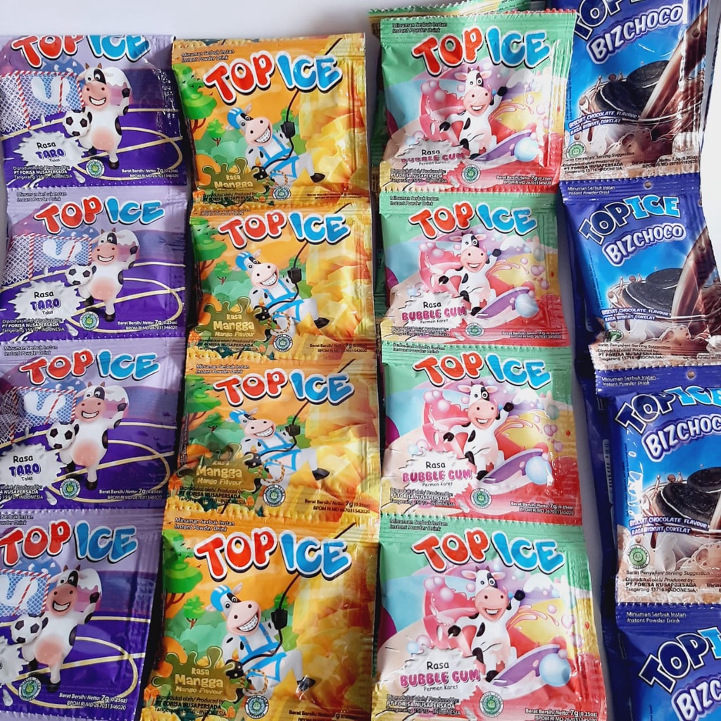 

Minuman serbuk instan Top Ice / satuan/eceran / rasa terlengkap