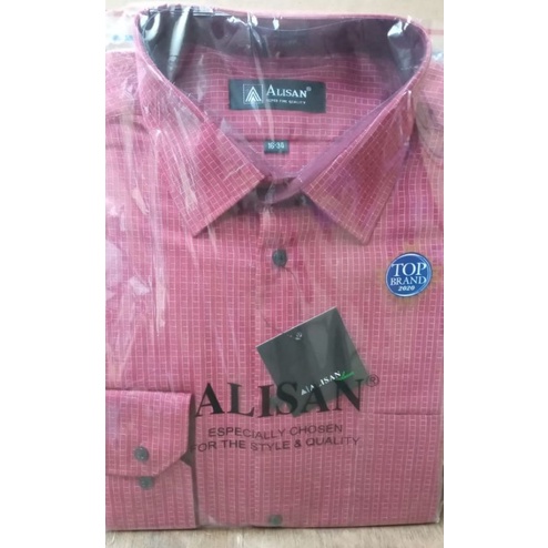 Kemeja Alisan Motif Kotak / Salur Slimfit / Reguler Tangan Panjang size 16