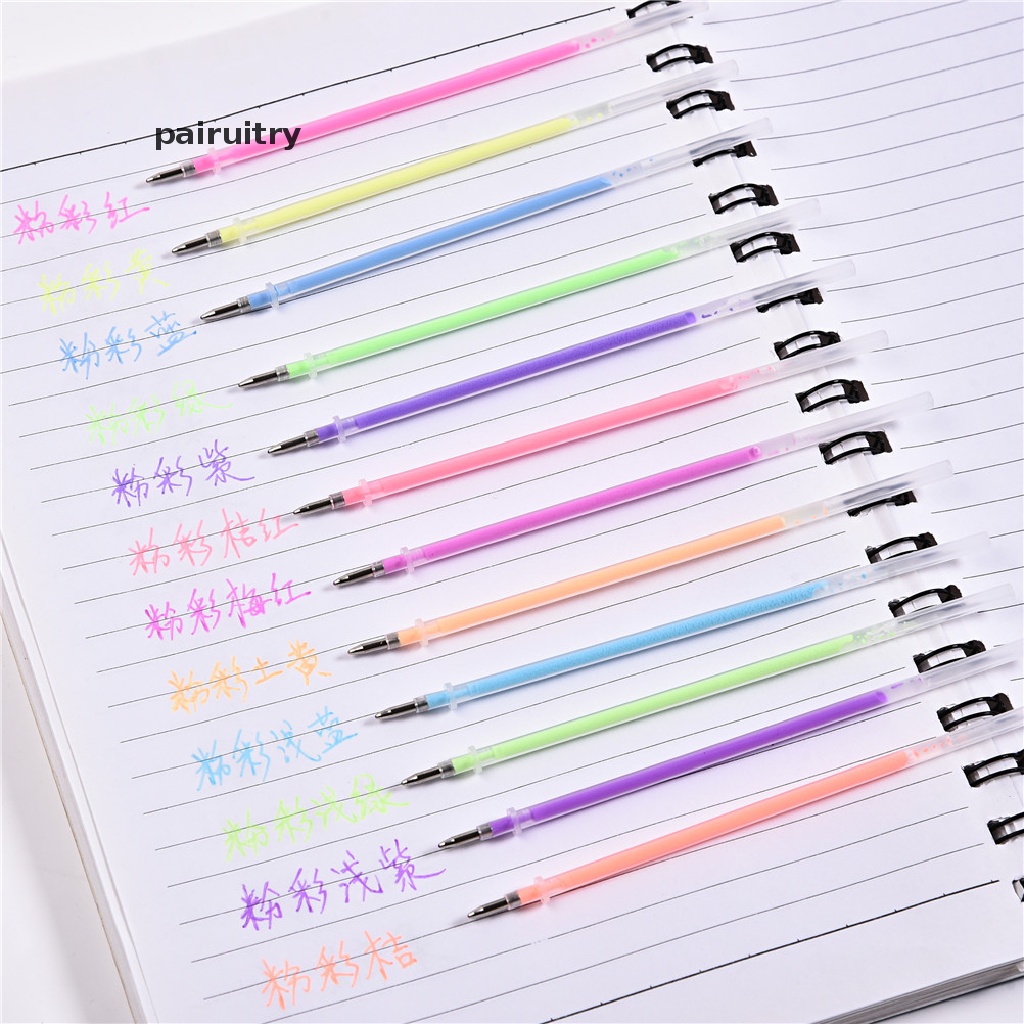 Prt 48pcs / Set Pulpen Gel Tinta Fluorescent Warna-Warni Neon Untuk Stationery