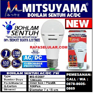 New Lampu Emergency 7 watt Mitsuyama AC DC Super Terang