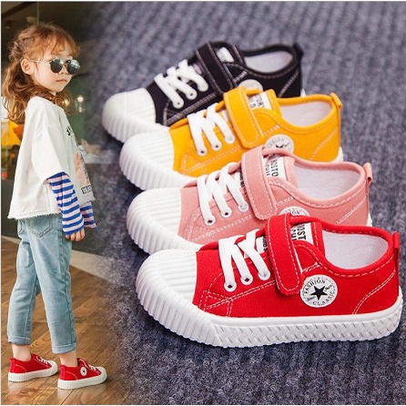 littlekiddoss SH19102 Sepatu Kets Kanvas Anak Sepatu Star Perekat Tali Import Termurah 32-37