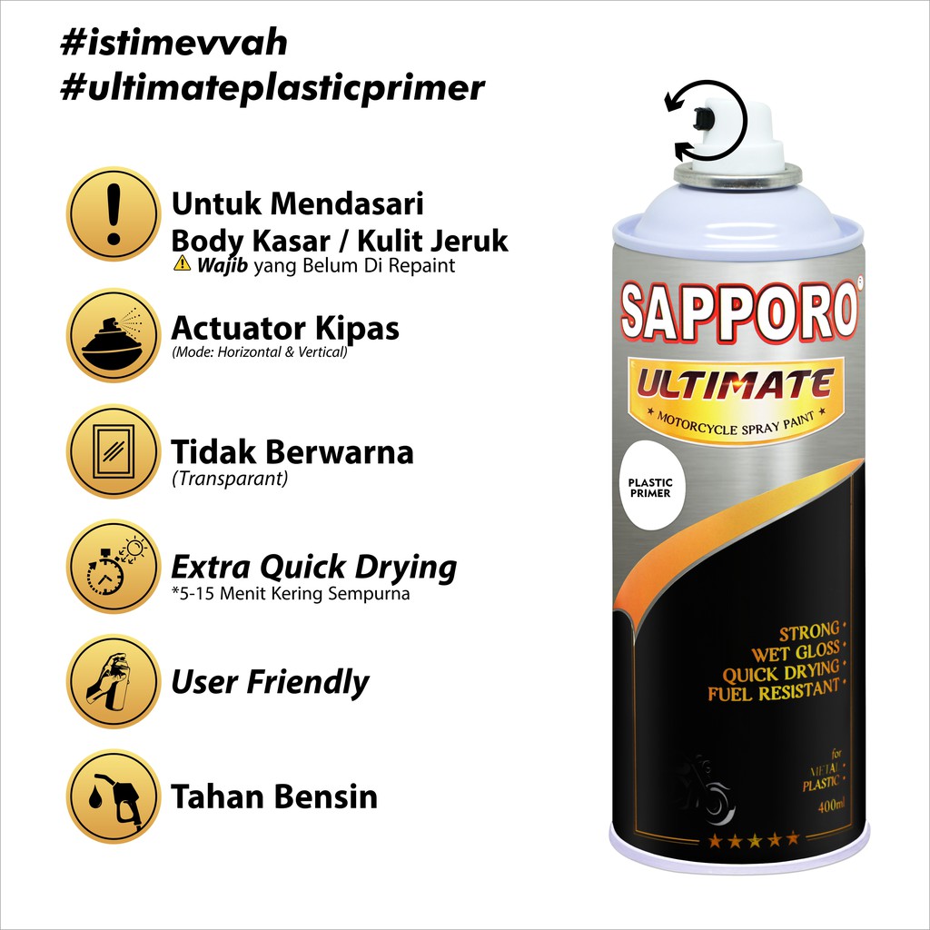 Sapporo Ultimate PP Primer / Cat Spray Semprot Aerosol Terbaik