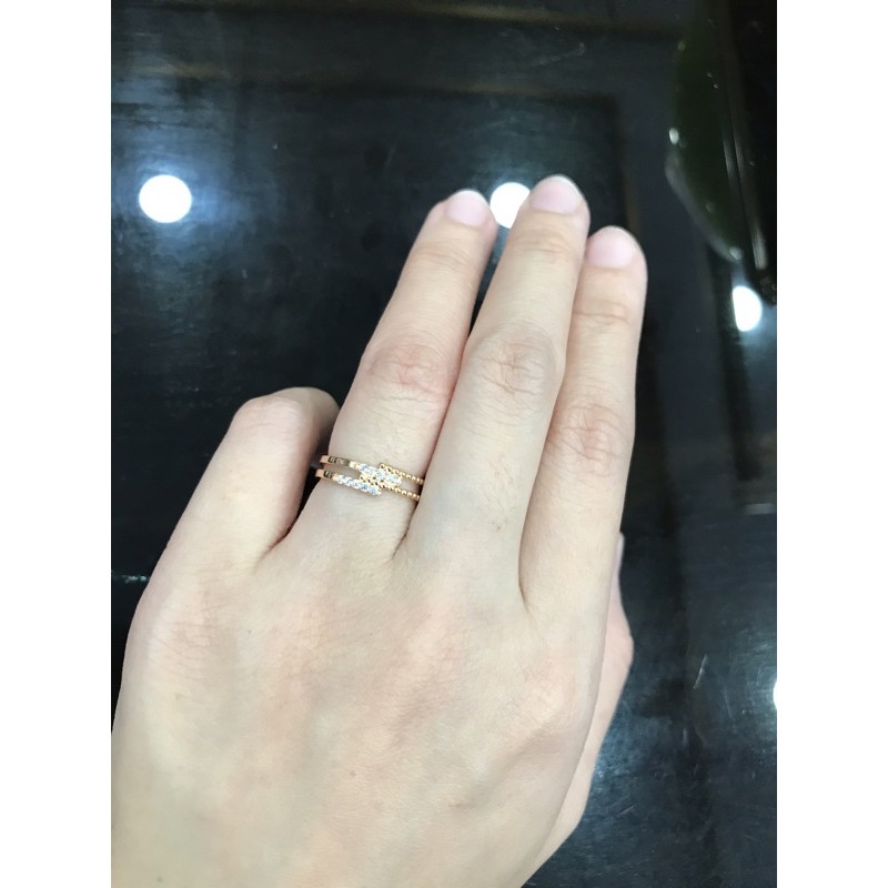 Cincin fashion double pmt emas asli kadar 375