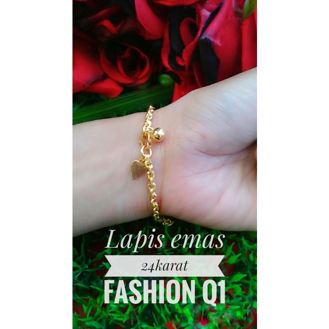 Gelang lapis emas 24k, gelang nori