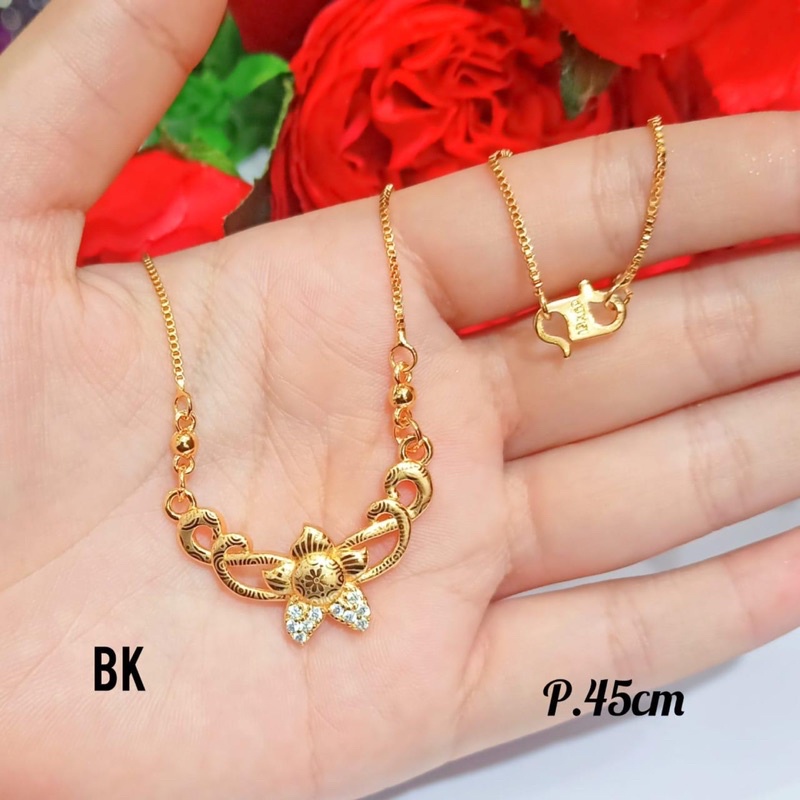 kalung titanium anti luntur liontin bintang permata gold 24k