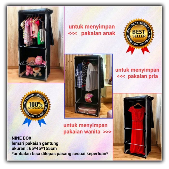 TK 027 LEMARI PAKAIAN GANTUNG / RAK BAJU GANTUNG / RAK GAMIS / LEMARI PORTABLE/ LEMARI GANTUNG