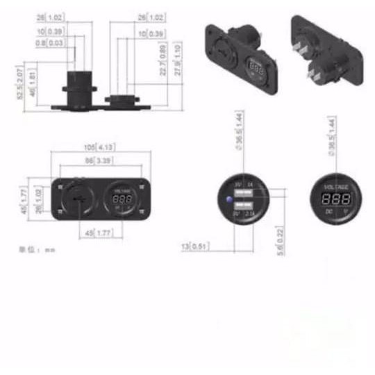 [MET-9008] VOLMETER CHARGER USB 5V 2.1A