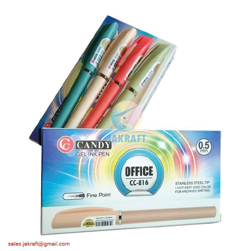 

PULPEN BOLPEN GEL PEN HITAM 0.5 MM CANDY OFFICE CC-816 WARNA WARNI MURAH