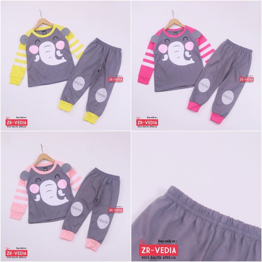 Piyama A-ra Kids Size 1-3 Tahun / EXPORT Quality Baju Tidur Kaos Karakter Lengan Celana Panjang