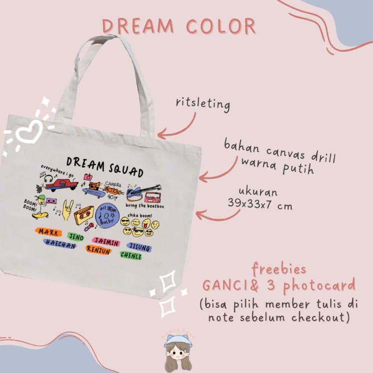 Terbaru.. NCT DREAM BEATBOX TOTEBAG CANVAS / muat laptop