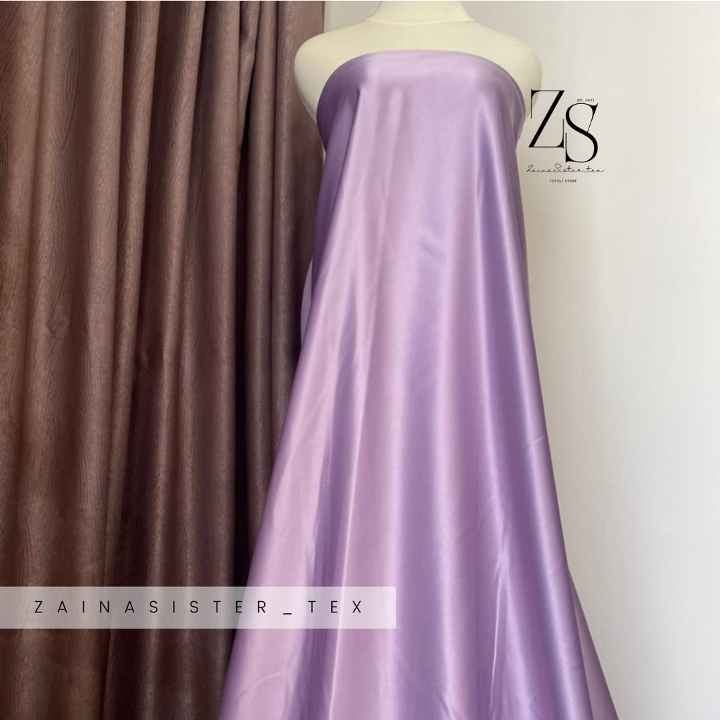 Bahan Kain Satin Saten Bridal Pengantin Duces Dutches Deutchess Deuchesse Meteran Premium Quality Warna Sage Green Hijau Pink Rosegold Ungu Lilac