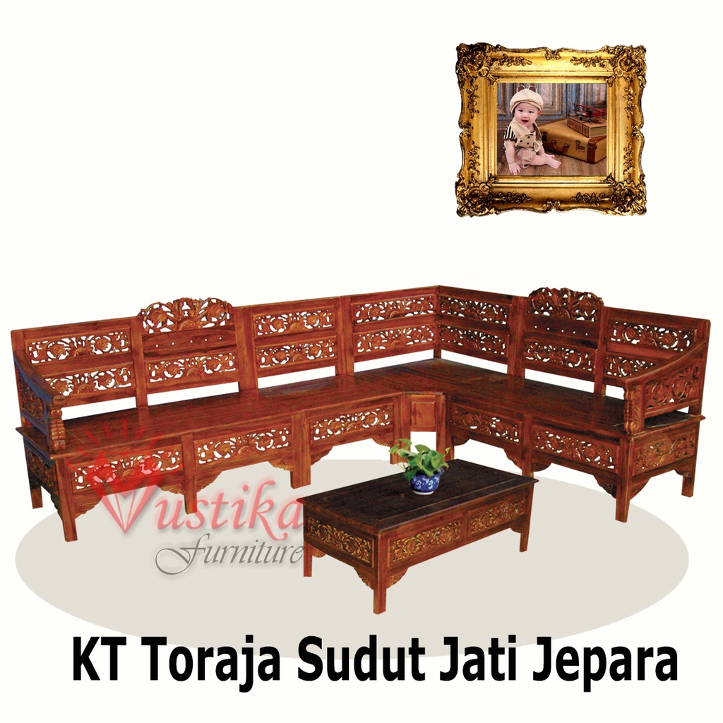 Kursi Tamu Kayu Jati Jepara - KT TORAJA SUDUT