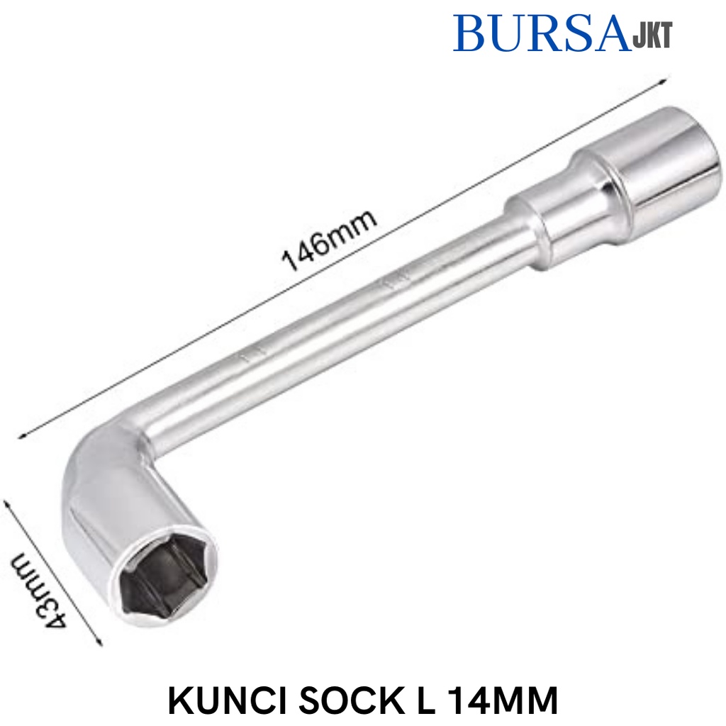 KUNCI SOK SOCK SHOCK WRENCH L PENDEK 1/2 6PT DUAL 14 MM