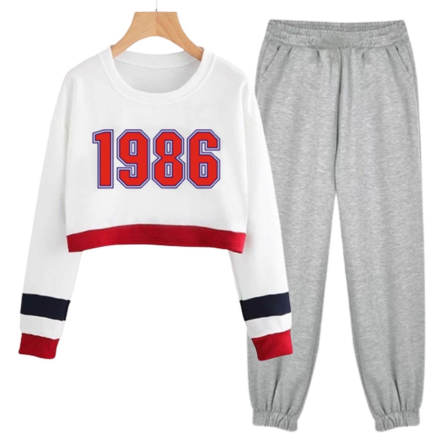 BESS - Setelan Set Wanita Murah / Setelan Set Sweater Crop + Jogger  - JESSIE 1986