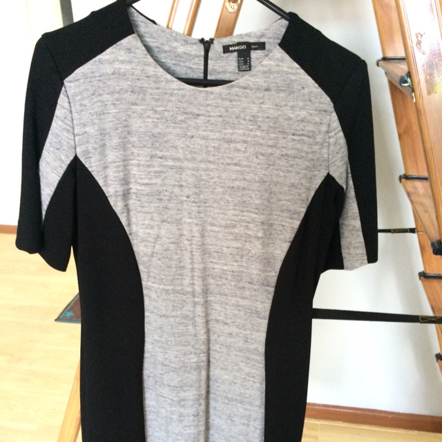 Dress mango abu hitam