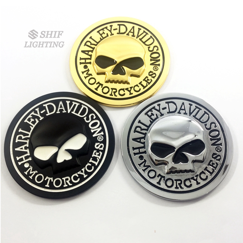 1Pc Stiker Emblem Logo Motor Harley Davidson Bahan Metal