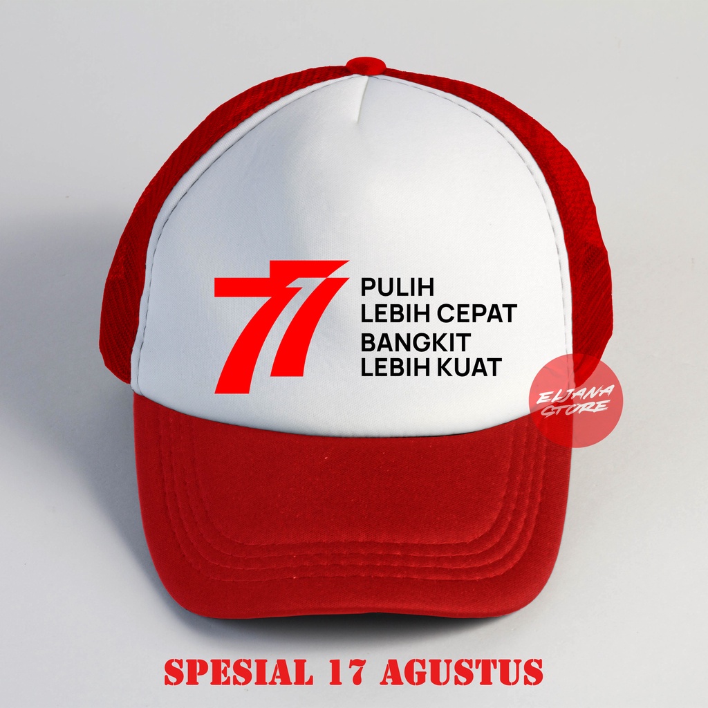 Topi HUT RI Indonesia / Topi Indonesia / Topi 17 Agustus 2022 / Topi 17 Agustus 2022 / Topi 77 / Topi Negara Indonesia