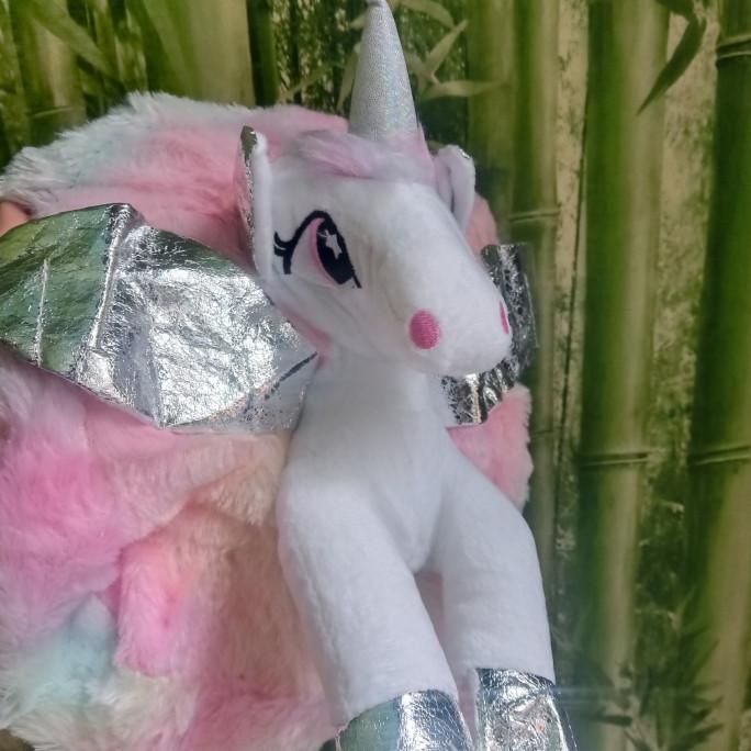 Tas ransel boneka unicorn/kado ulang tahun anak perempuan/Tas Tk impor