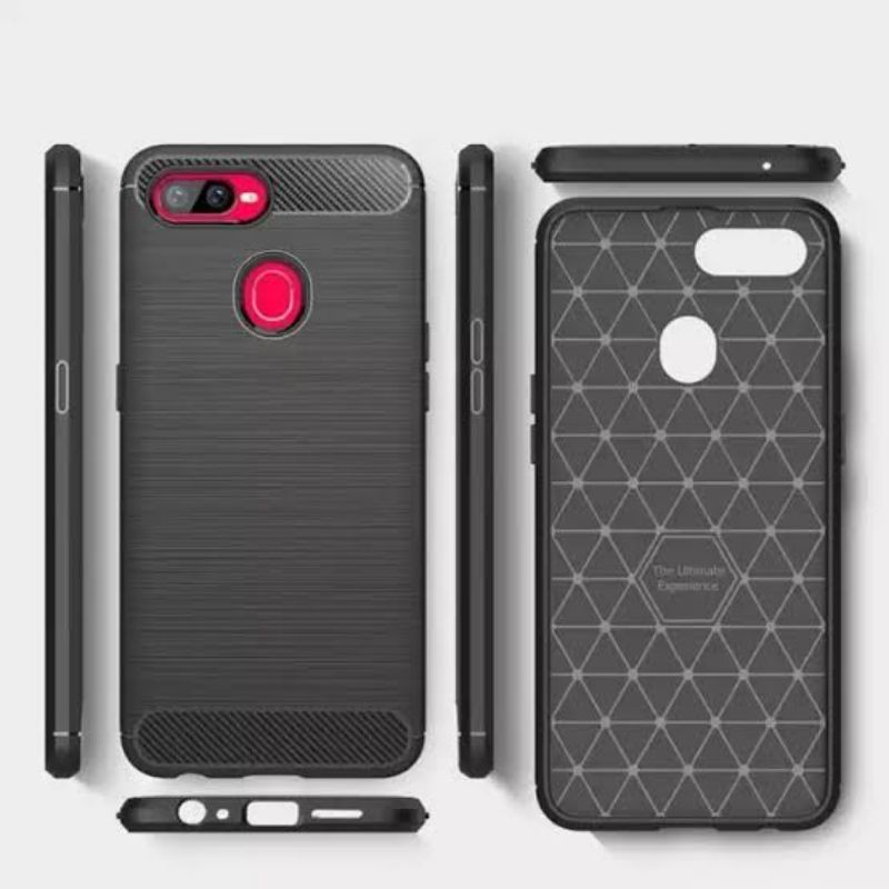 Premium Case Vivo Y12/Y15/Y17/Y91/Y91c/Y19/Y12s Fiber Carbon Black Series