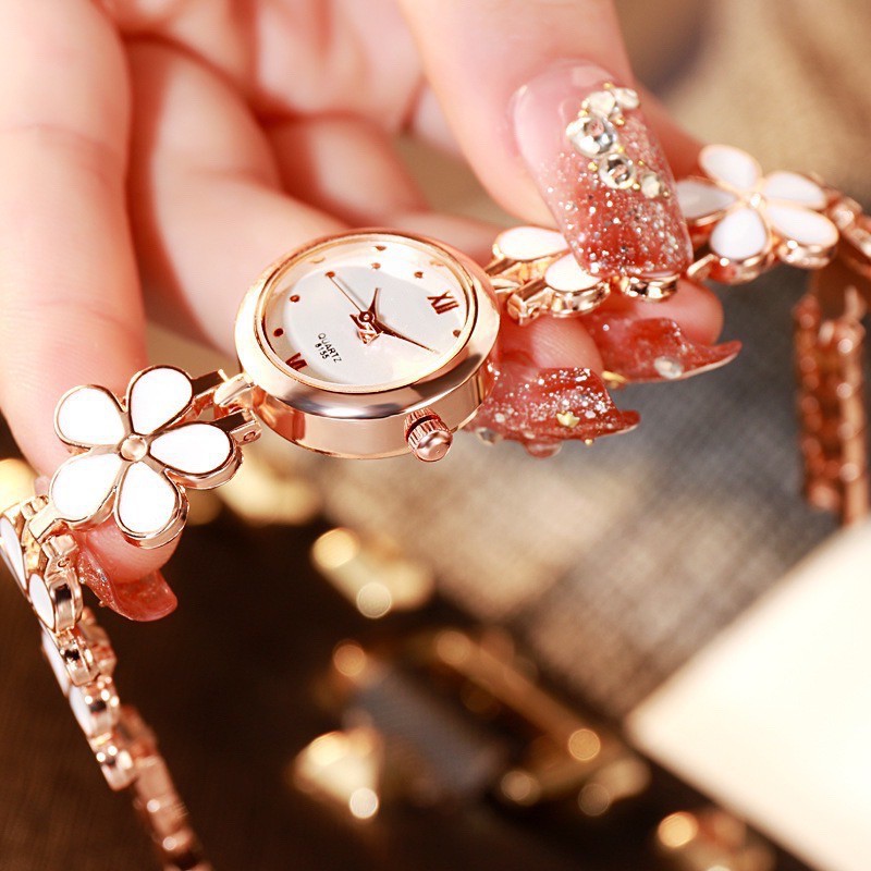 [CO 1K] JAM TANGAN WANITA GELANG RANTAI KECIL IMPORT GOLD DIAMOND MEWAH ORIGINAL TAHAN AIR KECIL W172