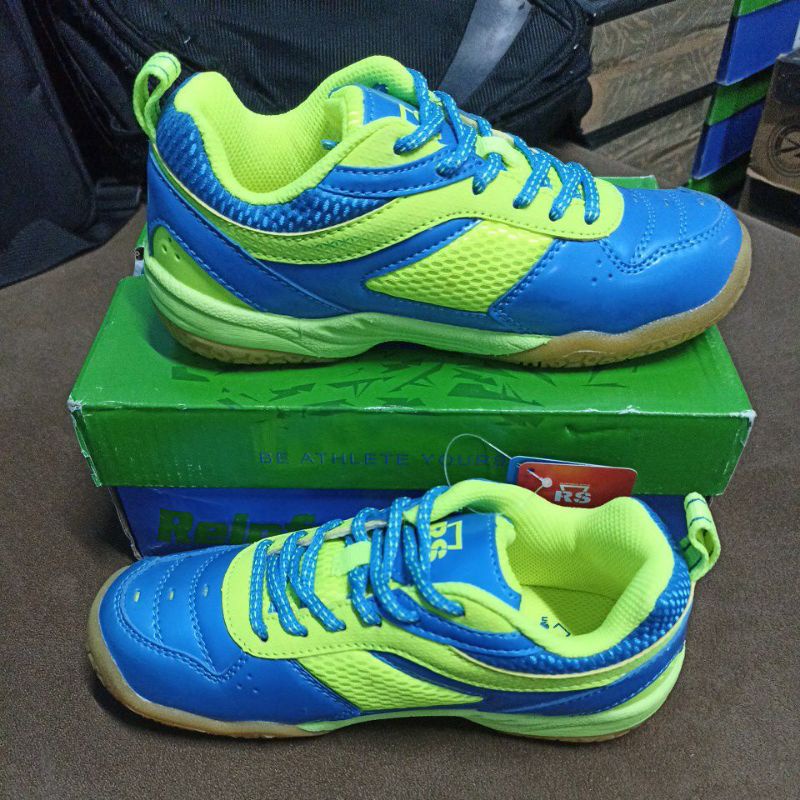 Sepatu Badminton Anak - Sepatu Bulutangkis anak anak RS JF 884 jr Warna Biru Ukuran 34 35 36