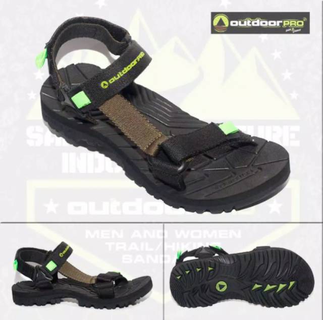 Sandal Gunung Outdoor Pro Savero Hitam &amp; Coral - Cowok Cewek