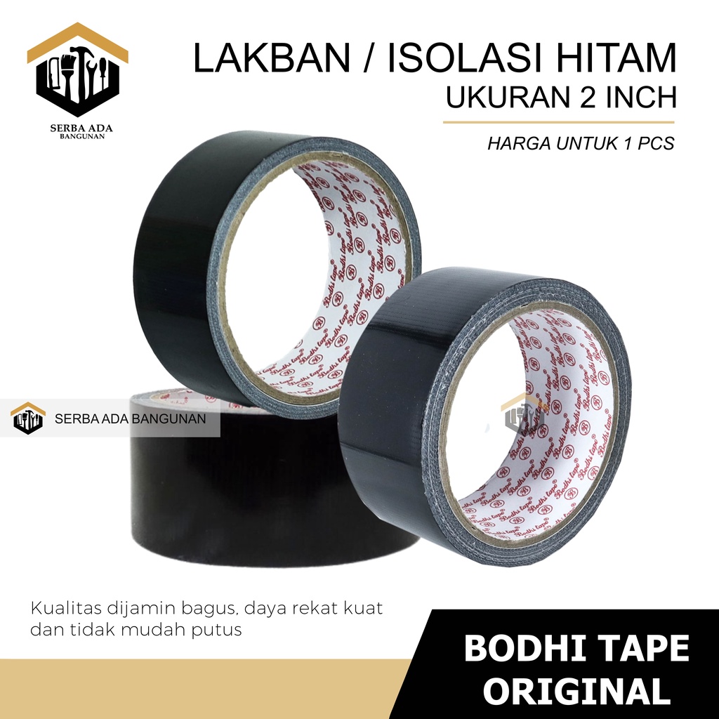 LAKBAN PLESTER  ISOLASI HITAM BODY TAPE ORIGINAL MURAH