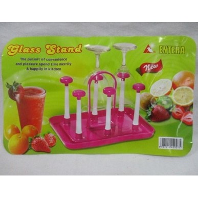 ENTERA Glass Stand Tempat Dudukan Gelas + Pegangan ISI 6 pcs Warna TOP**