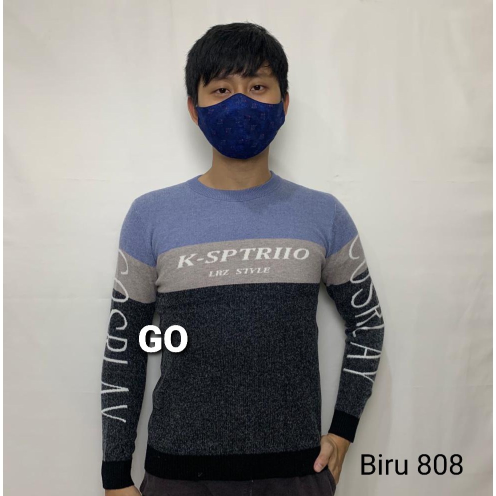 gof IMPORT SWEATER YI CHENG FUSHI 808 ECV Pakaian Pria Outerwear Sweater Original Lengan Panjang