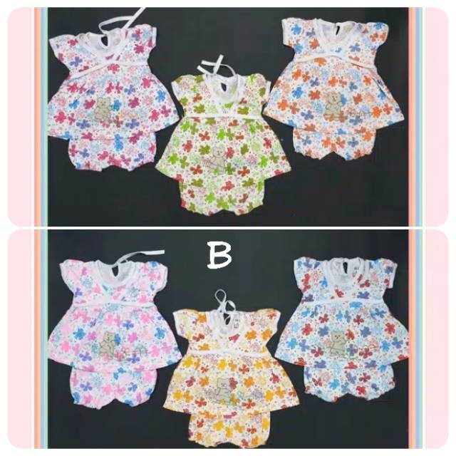 DRESS ANAK PEREMPUAN / SETELAN BAJU ANAK / SETELAN DRESS BAYI KATUN / DRESS BAYI