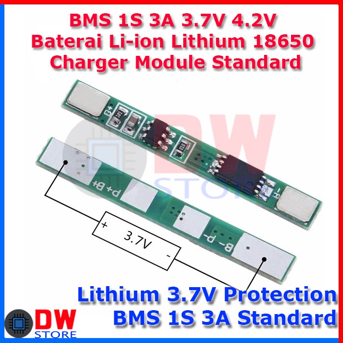 BMS 1S 3A 4V 3.7V 4.2V Baterai Li-ion Lithium 18650 Charger Module