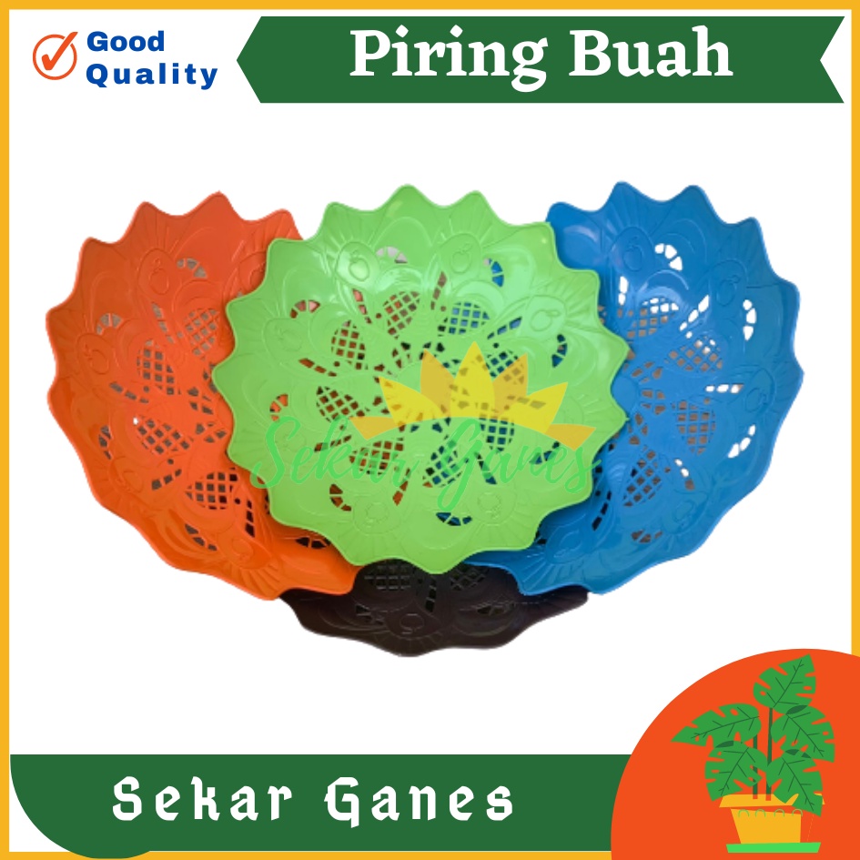 PIRING PLASTIK SAJI BUAH Serbaguna Rotan Warna Warni Motif Bunga Murah Termurah Grosir Piring Buah Plastik Rotan Unik Lusinan Grosir Besar Piring Rotan Plastik