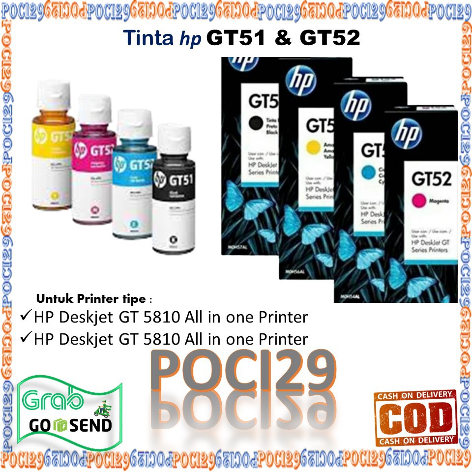 1 Set Tinta Printer Hp GT 51 & Tinta hp GT 52 untuk HP Deskjet GT 5810