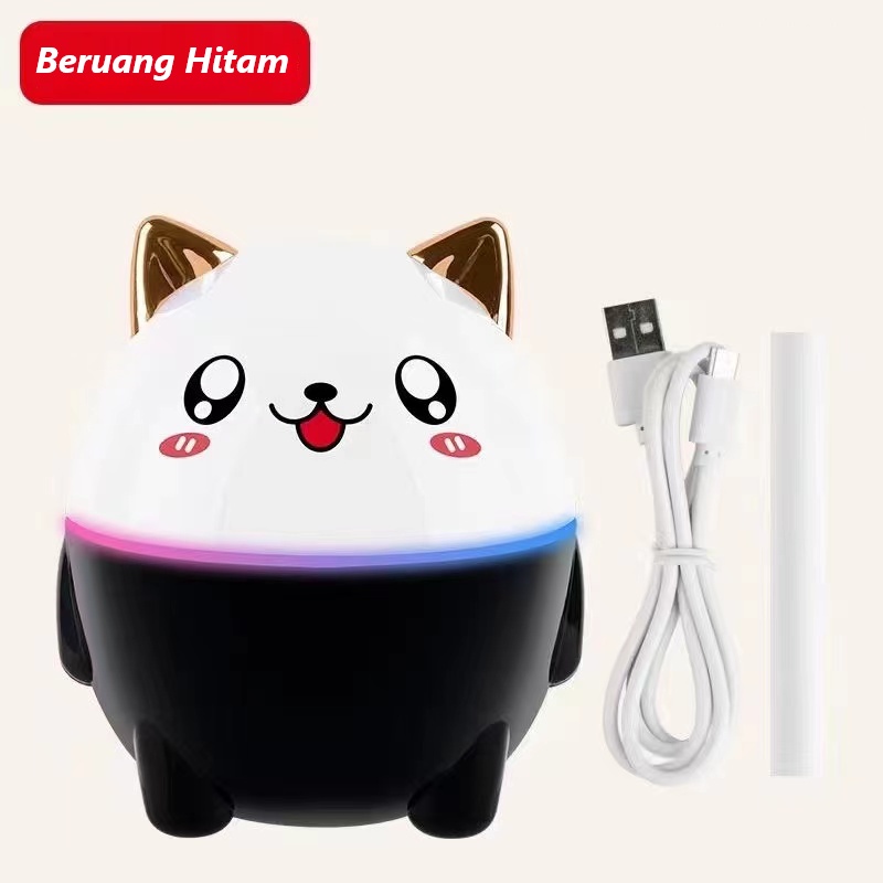 Humidifier Diffuser Aromaterapi Essential Oil Aromatherapy Disfuser Ultrasonic Pelembab Udara-BeruangHitam