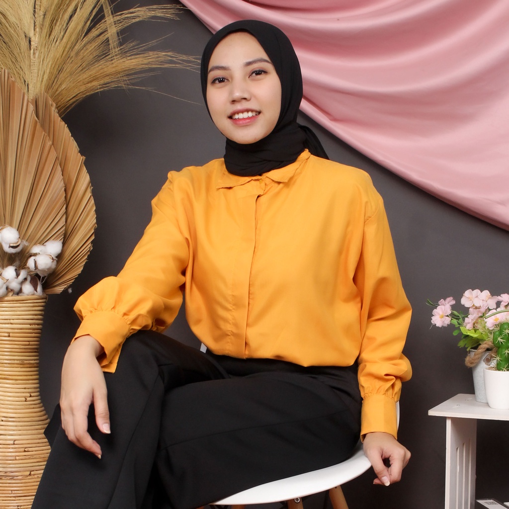 Rx Fashion-Baju Atasan Wanita / Giovani Shirt-MUSTARD