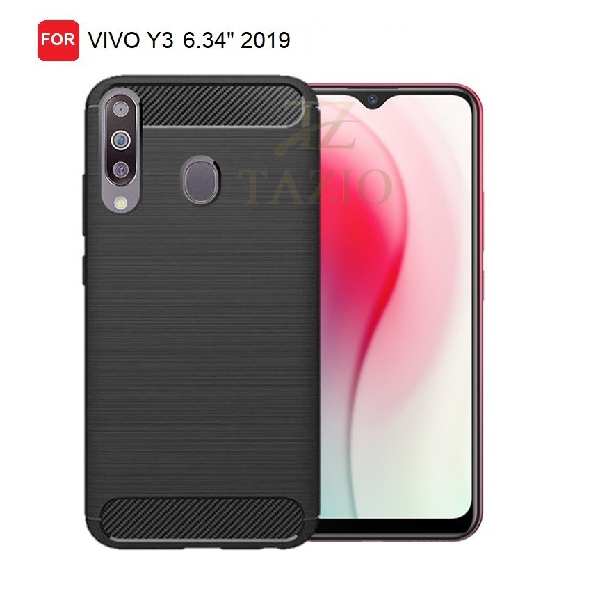 TAZIO CASE VIVO Y3 | Y3 STANDARD | Y3 (4GB+64GB) (6.35") 2019 IPAKY RUGGED CARBON PREMIUM TPU