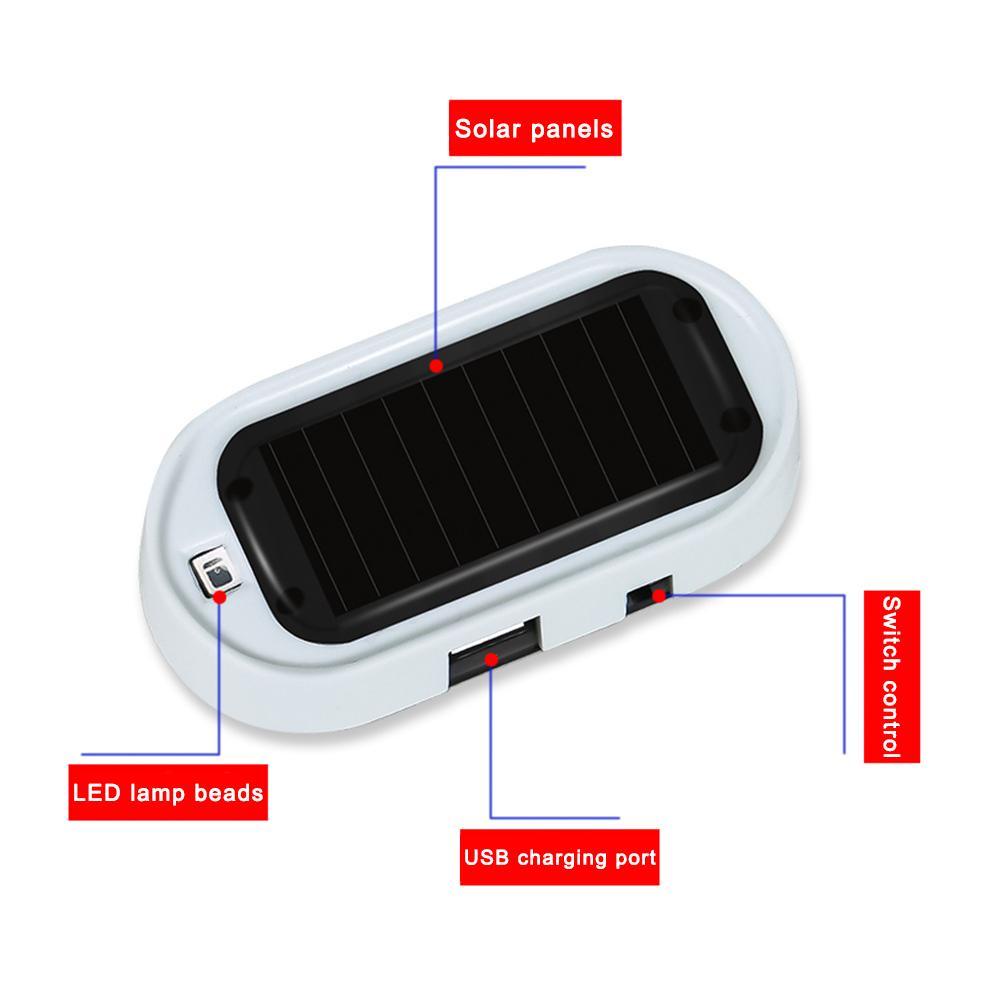 Lampu Peringatan LED Tenaga Surya Anti Maling Untuk Mobil