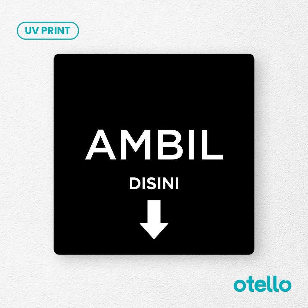 Ambil Disini Sign Board Akrilik Signage Sticker Label Acrylic Restoran Wall Stiker Dinding Petunjuk Toko Restoran Cafe