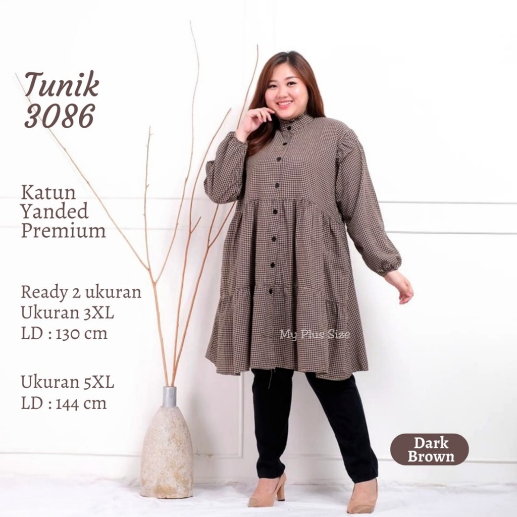 Tunik kotak jumbo 3086,Ld 124 cm 130 &amp; 144 cm