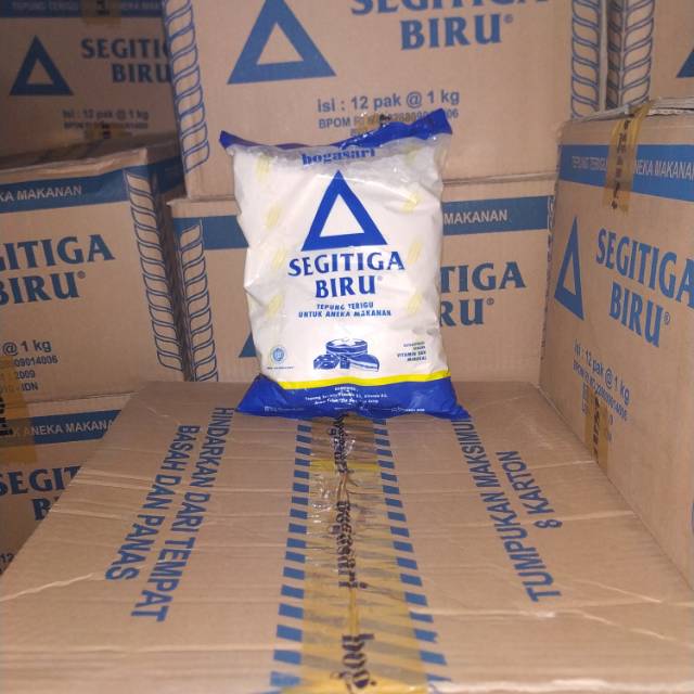 

Terigu Econopack kemasan 1kg -Segitiga Biru-Lencana Merah- per dus (12 pcs)