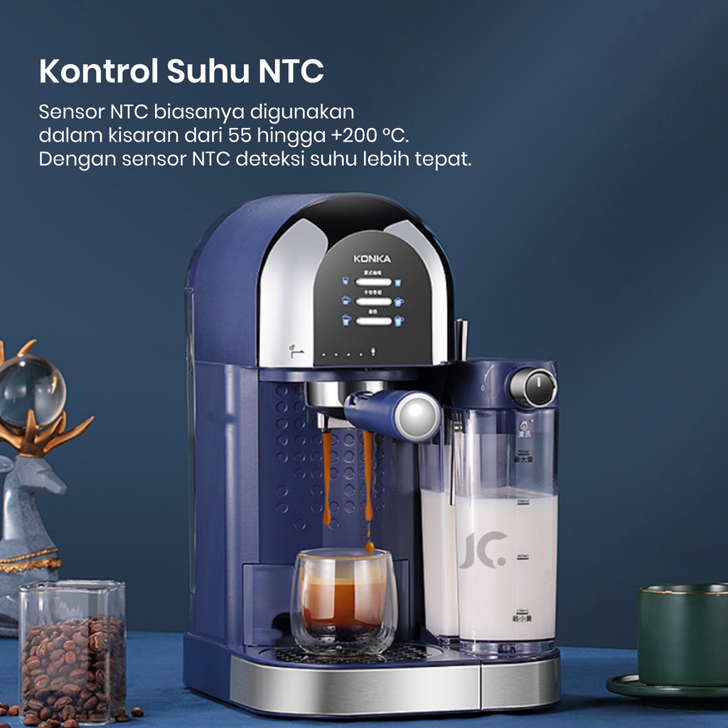 KONKA Mesin Kopi Espresso Coffee Machine Auto Milk Frother - KCF-1001